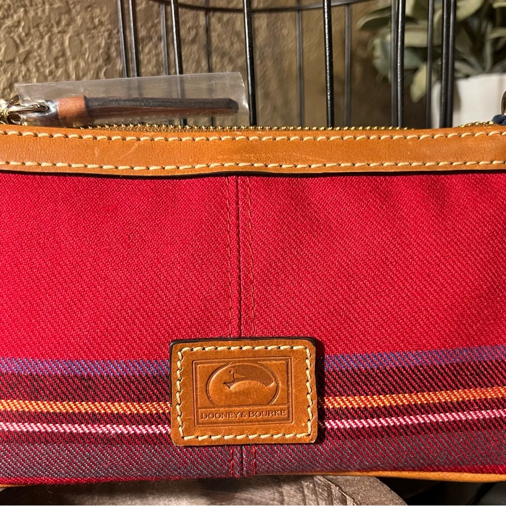Dooney & Bourke Red and Brown Clutch Wristlet